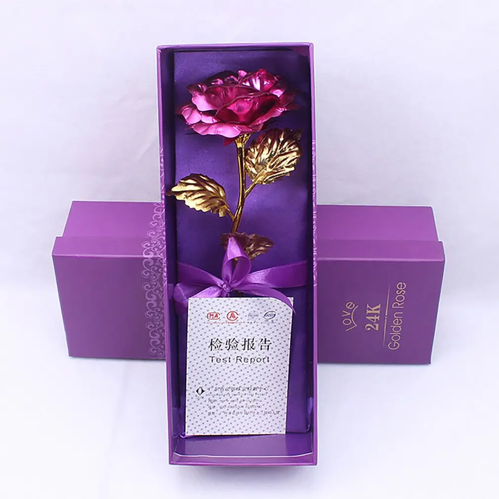 

Creative 24k Gold Foil Plated Rose Creative Gifts Lasts Forever Rose for Lover's Wedding Christmas Day Gifts