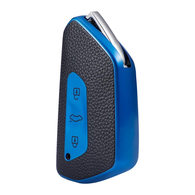 

Чехол для автомобильного ключа подходит для Volkswagen Golf 8 smart TPU кожаный полноразмерный защитный чехол с гальваническим покрытием