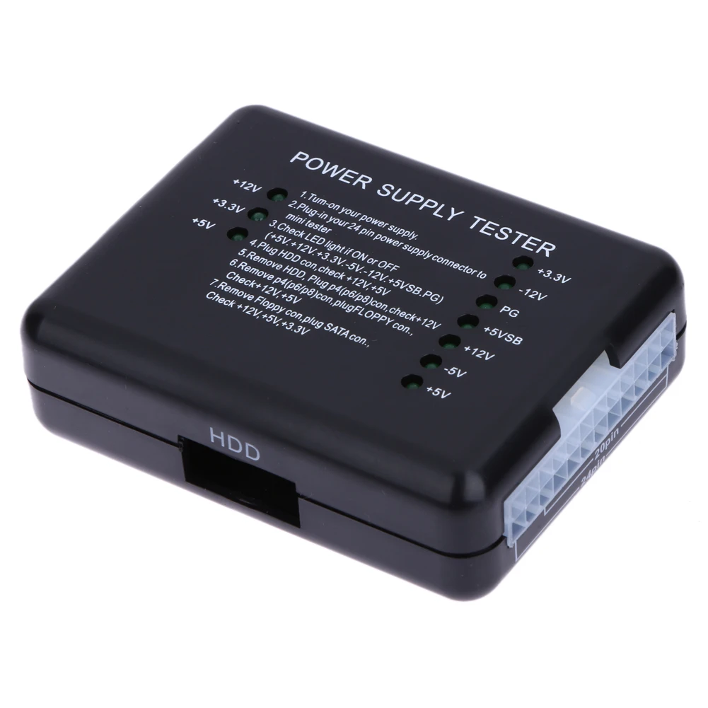 Тестер блока питания 20/24 Pin для PSU ATX SATA HDD тестер измерительный присветодиодный ПК
