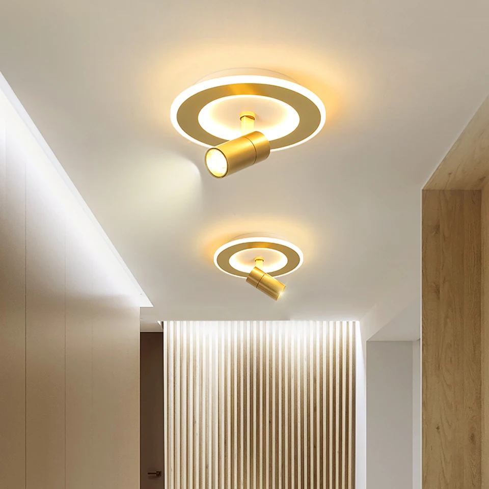 

LED modern Golden color ceiling lights acrylic ceiling lamps for kitchen living room bedroom study corridor hotel room 20W 24W