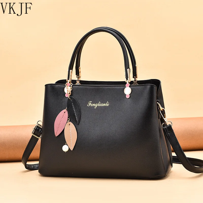 

Ladies Bags 2021 Fall/Winter New Style Fashion Elegant Large Capacity Pure Color Handbag All-match One-shoulder Messenger Bag