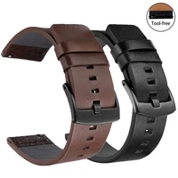 24mm 18mm 20mm quick release genuine leather watch band for samsung galaxy watch 3 45mm gear s3 strap 46mm 22mm