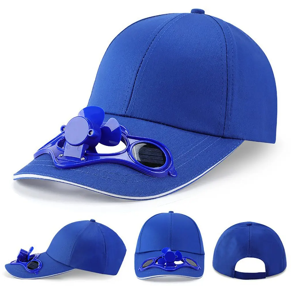 

2021 Sunscreen Powered Fan Hat Summer Outdoor Sports Hat Sun Protection Cap With Solar Fan Bicycle Climbing Fishing Baseball Cap