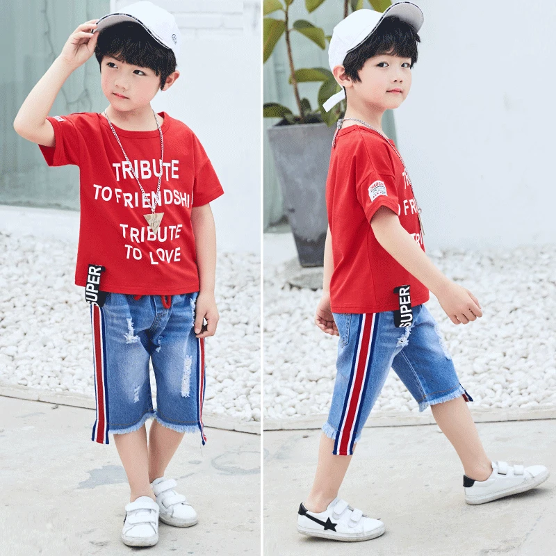 2020 летние костюмы для девочек и мальчиков новая детская одежда футболка с