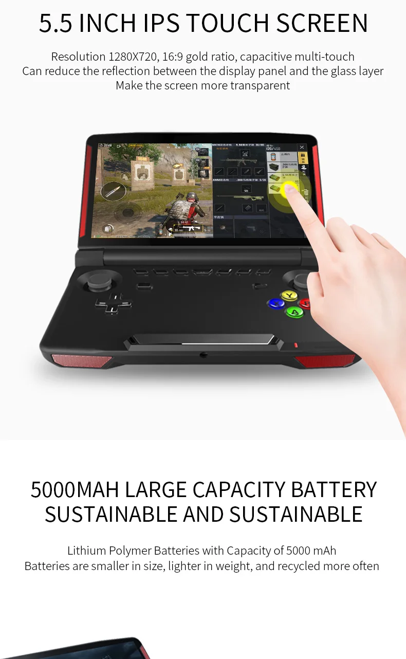 Игровая консоль Powkiddy X18 5 дюйма Wi Fi Bluetooth 2 + 32 ГБ DC / NGP/MD аркадные игры|Портативные