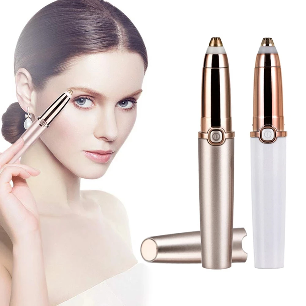 

Электрическая бритва для бровей, стальной портативный триммер для бровей, ручка, безболезненный эпилятор для бровей, формирователь, миниат...