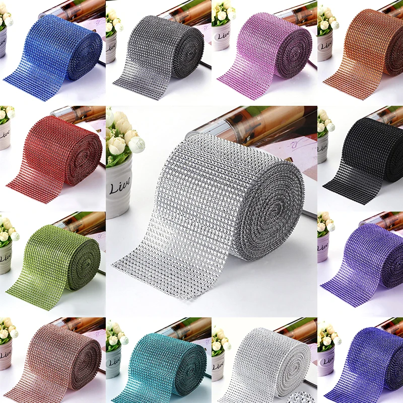 10 ярдов 24 ряда Стразы сетка отделка стразы s одеяло страз чашка цепь для DIY