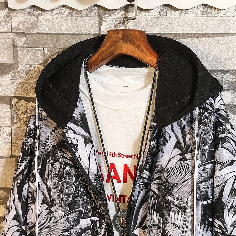Модная осенне-Весенняя Новинка 2020 мужская повседневная куртка с принтом