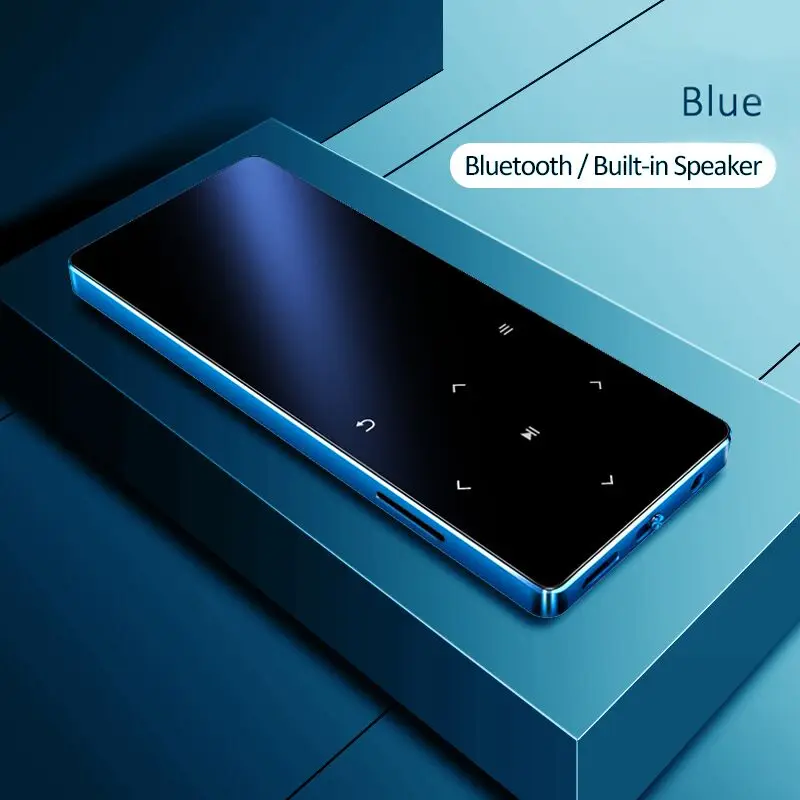 MP4 плеер с bluetooth наушники металлические наушники mp3 mp4 плеера Портативный MP4 медиа slim с 1,8 дюймов сенсорные клавиши fm Радио Видео плеер Hifi MP 4 - Цвет: Blue
