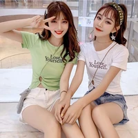 crop tops casual sexy crop top women short sleeve button up korean style t shirt slim casual solid white tank tops women summer
