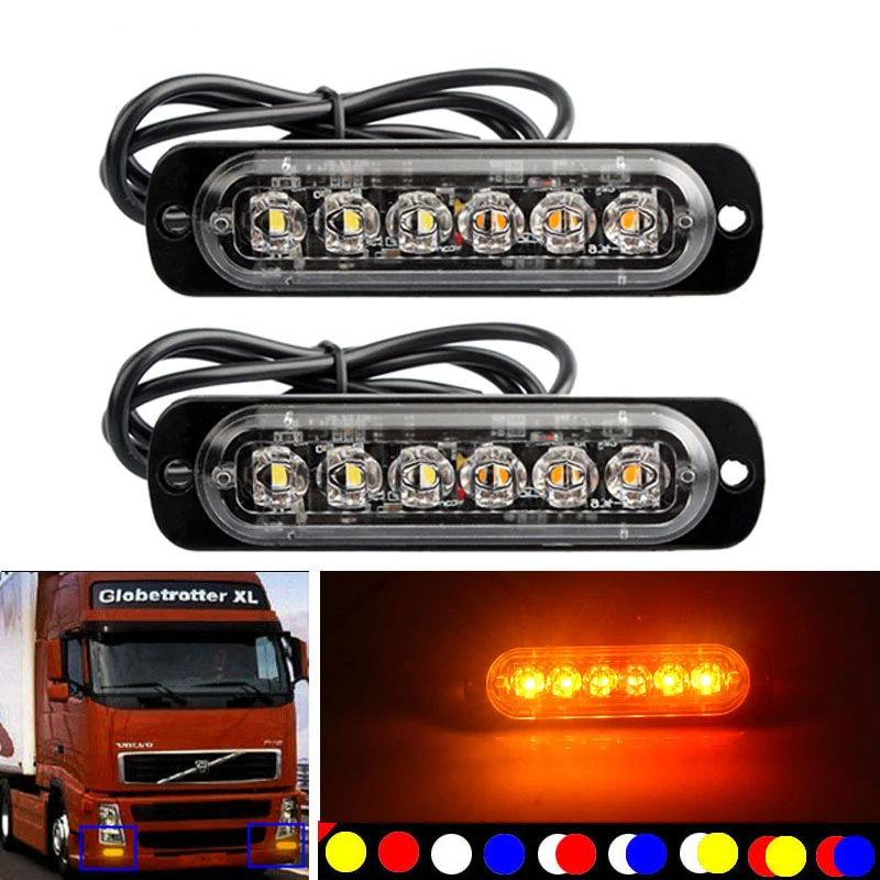 

Emergency Strobe Stroboscope Warning Side Marker Blinking Amber LED Light Bar Police Flash Good 12/24V Light for Car& Vehicles