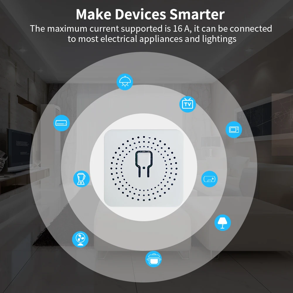 Tuya Wifi Smart MIni Switch Interruptor Zigbee Works with Alexa Google Home 2 Way Control Voice | Электроника