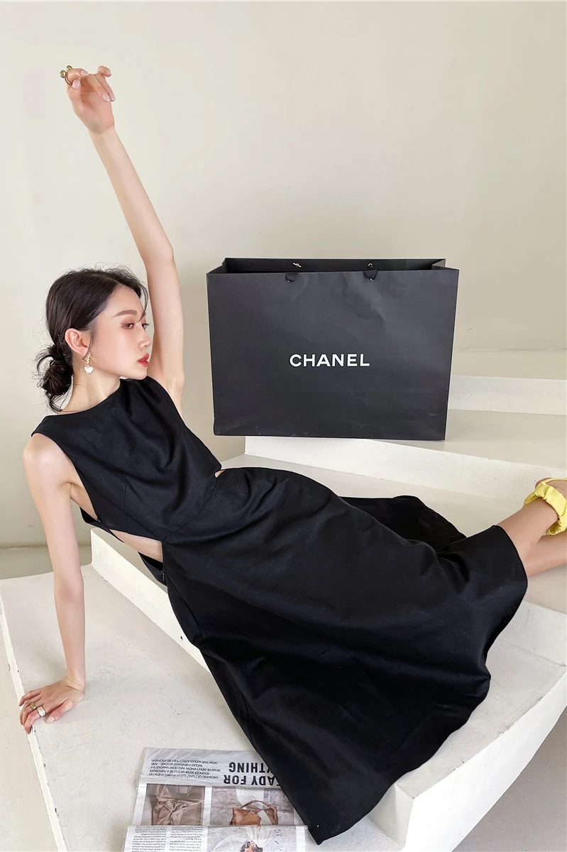 

Y2K Woman Summer Sexy Dress Black Rhombush Pattern Hollow-out Sleeveless High Waist One-piece Bodycon Mini Dresses Streetwear