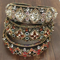 new sparkly luxury baroque full colorful crystal padded headbands rhinestones hairbands for women wedding hair accessories