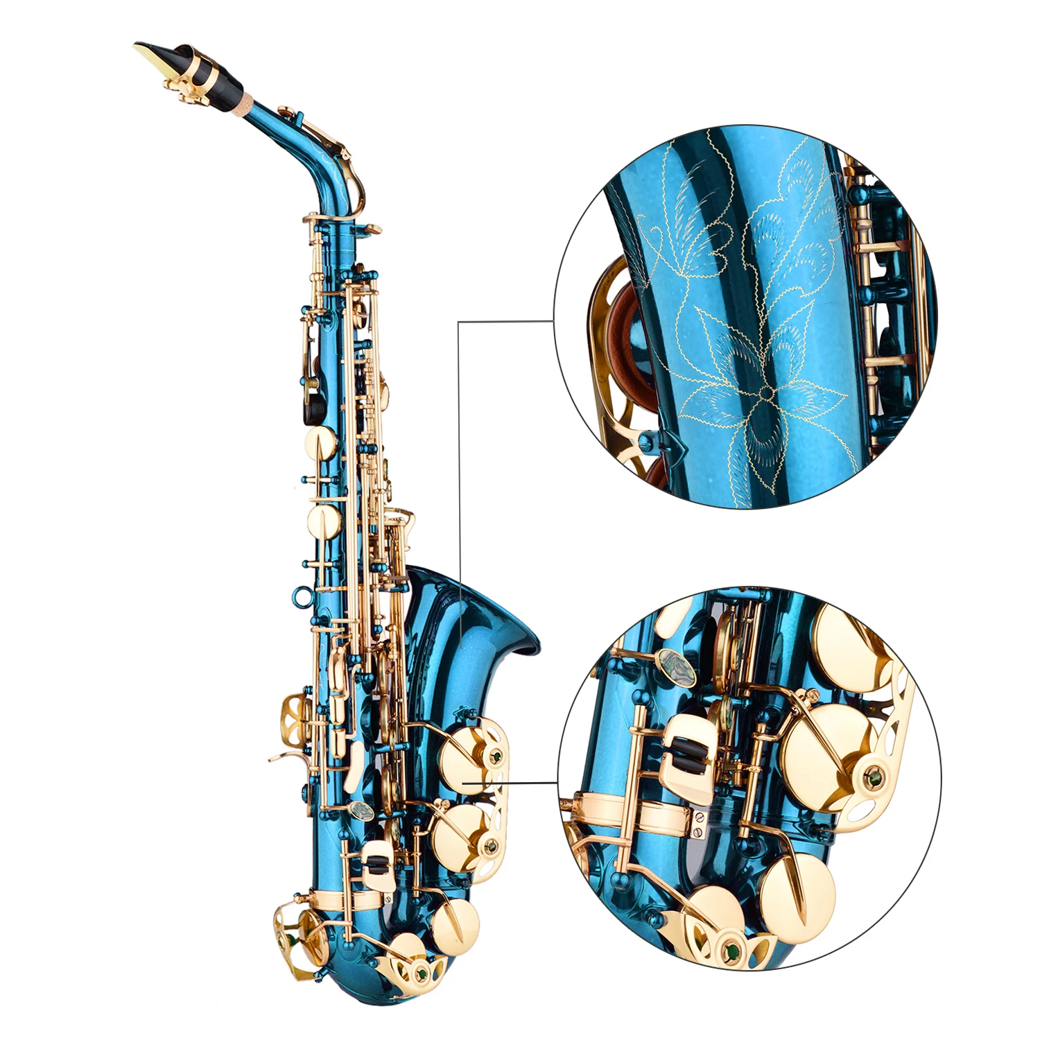 LADE латунь с гравировкой Eb e-плоский альт-саксофон альт саксофон ушка пуговицы