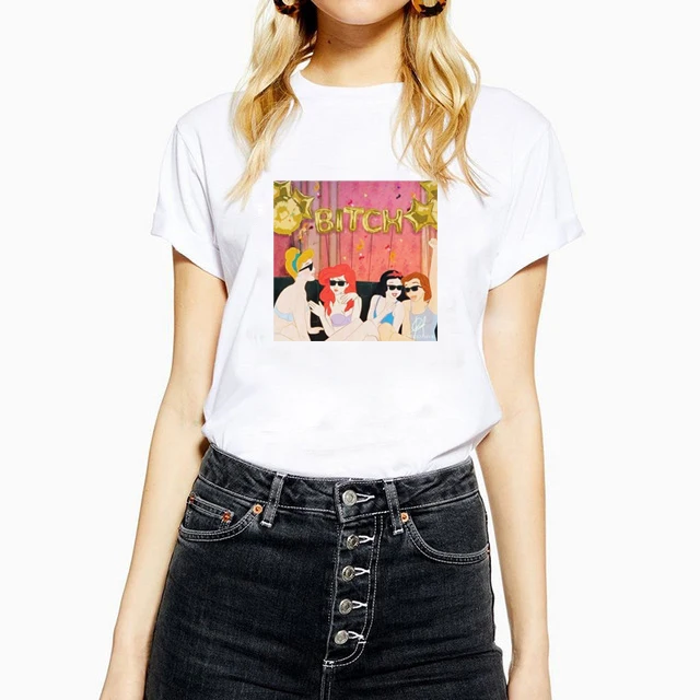 Новое поступление женская футболка с забавным принтом в стиле Харадзюку круглым