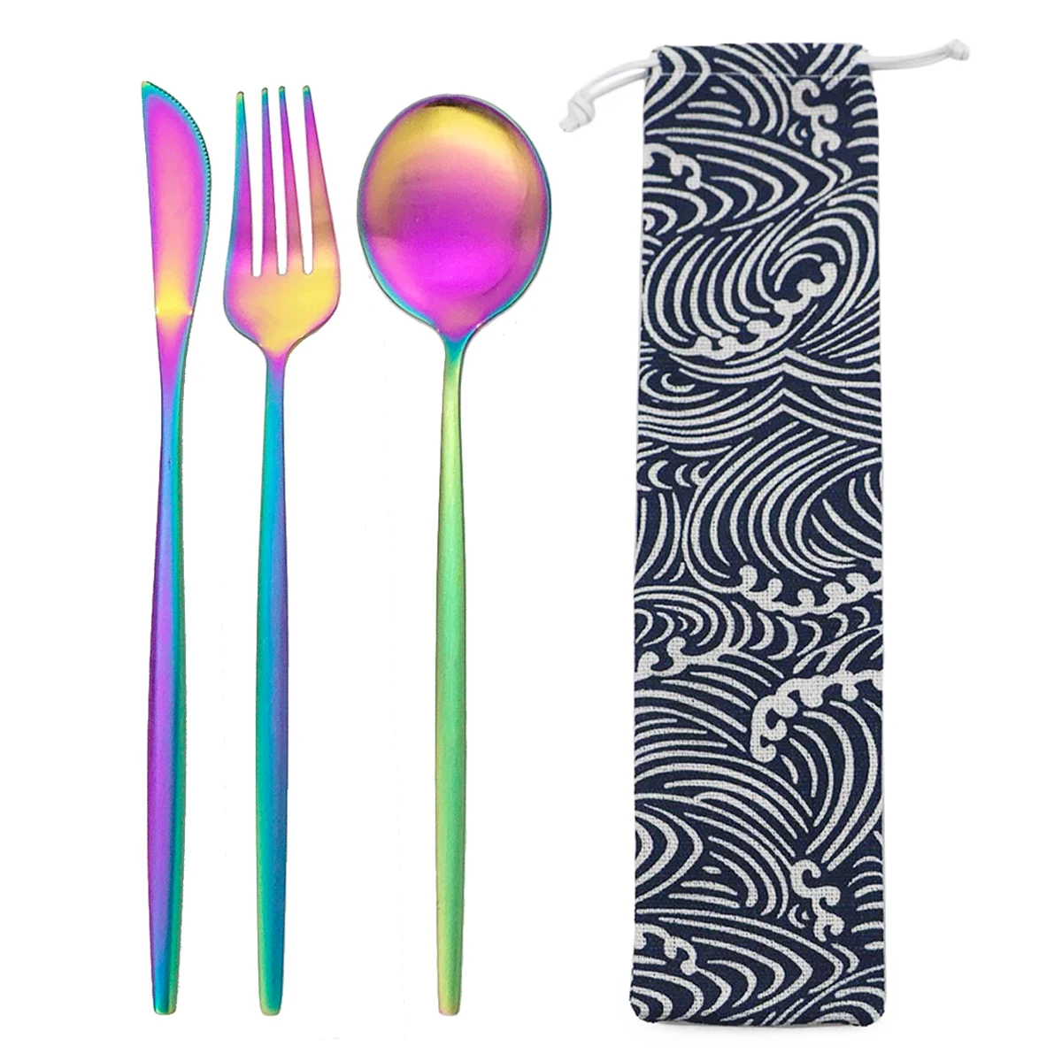 Портативная посуда Rainbow набор столовых приборов для путешествий и кемпинга вилка