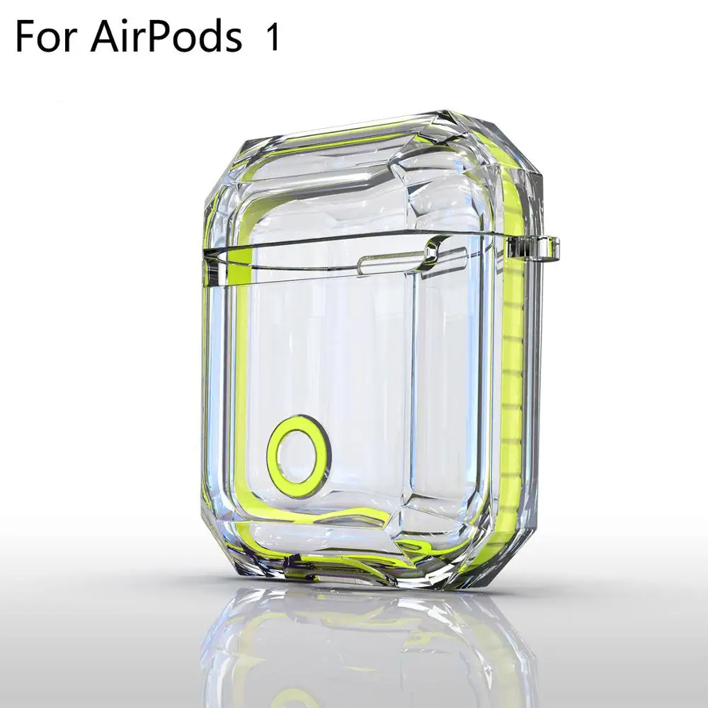 yellow for 1 Мягкий прозрачный чехол для наушников Apple Air Pods, беспроводные наушники, защитный чехол, аксессуары для наушников, чехол для Airpod 1 2 - Цвет: yellow for 1