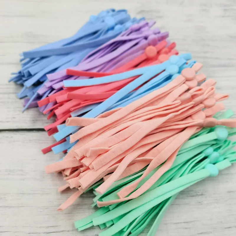 

10/50/100Pcs Adjustable Mask Sewing Elastic Band Cord with Buckle Stretchy Mask Earloop Lanyard Earmuff Rope DIY Making Supplies
