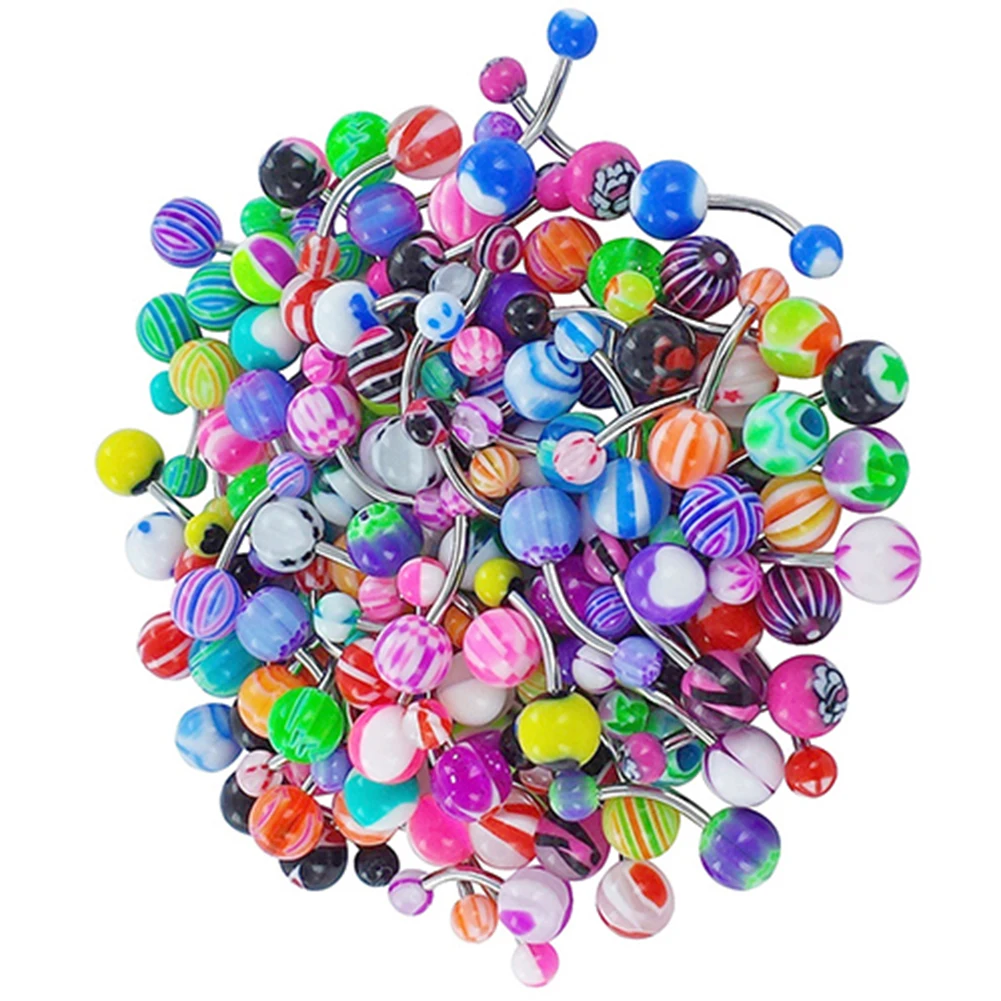 Горячая Распродажа! 30 шт. кольца для пупка цветные красивые пикантные пупок