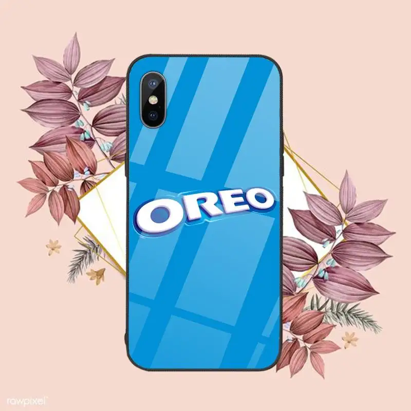 

Oreo Milk chocolate Biscuits Phone Case Tempered glass For iphone 6 6S 7 8 plus X XS XR 11 12 mini PRO MAX