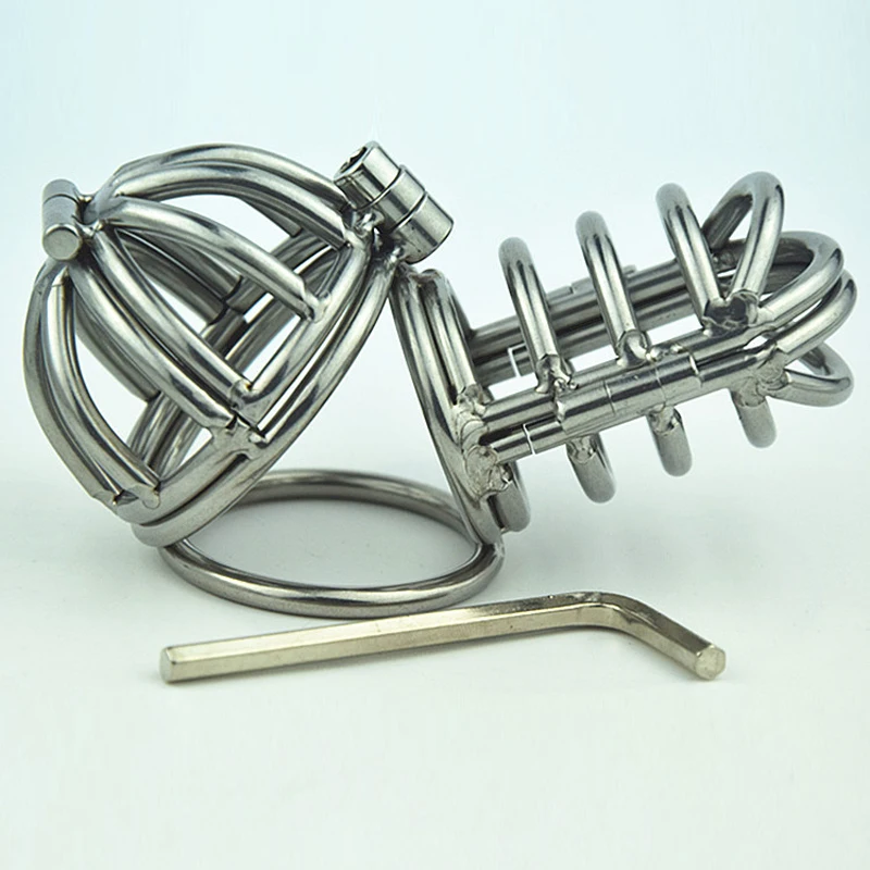 Металлический мужской Пояс верности клетка для пениса кольцо фаллоимитатор