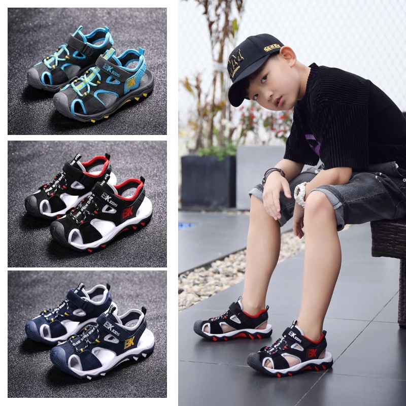 Сандалии детские резиновые дышащие школьные Босоножки с открытым носком