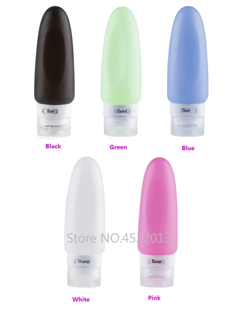 

89ml 20pcs Empty Colorful Squeeze Bottle,DIY Silica Gel Blue/Pink/Green/Black/White Cosmetic Container,Refillable Travel Packing
