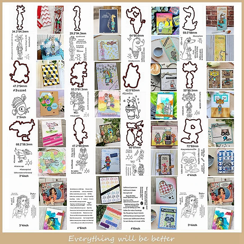 Смешанные милые забавные штампы с животными, оленем, единорогом, птичкой, надписью, надписью, металлические Вырубные штампы, комбинированные прозрачные силиконовые штампы для изготовления открыток