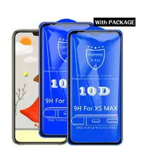 10pcs/lot Tempered Glass For iPhone 13 pro max 7 8 plus XS XR 11 12 MINI Screen Protector Film Full Cover 10d Retail package