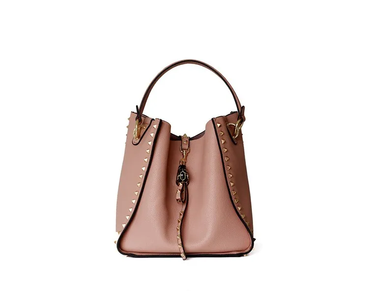 Женская сумка ведро из спилка с заклепками новый дизайн 2020|Сумки ручками| |