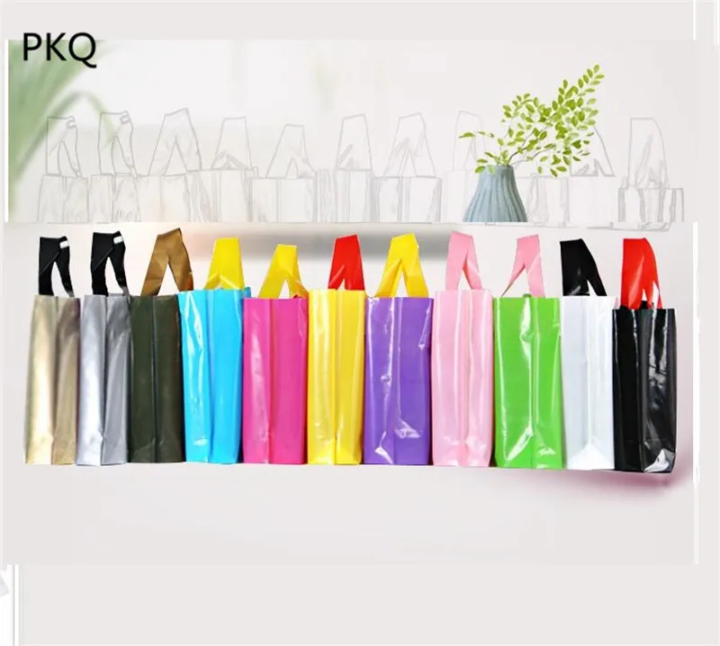 Красочные пластиковые пакеты с ручкой хозяйственная сумка большой бутик одежды