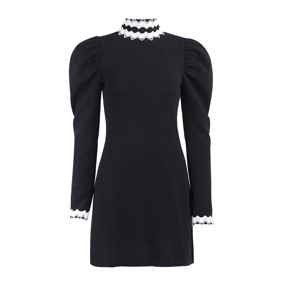 Женское платье черного цвета Cheongsam черное трикотажное принцессы с длинным