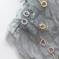2021 new korean simple style round earrings fashion women cz zircon geometric earrings charm womens daily party jewelry