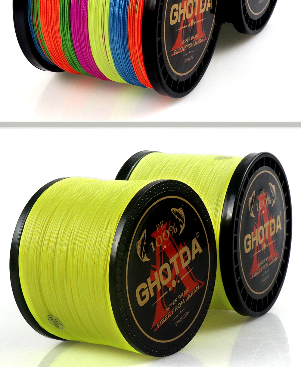 500 м X8 GHOTDA бренд супер сильная Япония Multifilament PE плетеная леска 8 нитей плетеная леска 22LB до 78LB
