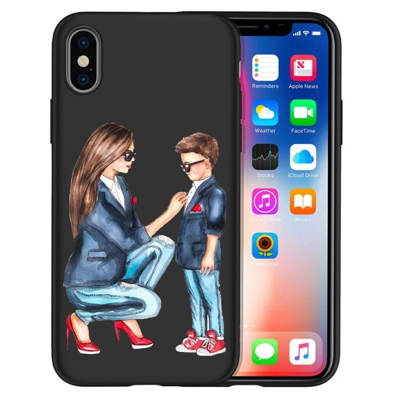 Для iPhone 11 Pro Чехол для малыша и мамы Из двух предметов девочек Одежда папы чехол