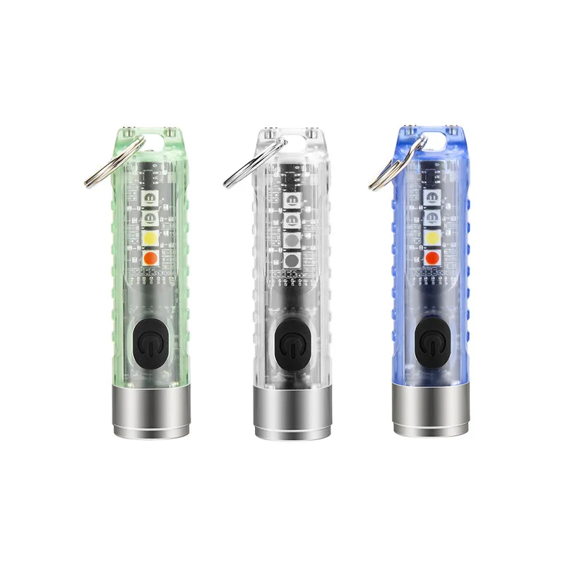 

Mini LED Pocket Light Flashlight Hanging Keychain Flashlights Waterproof USB Charging Portable Lamp Cycling Outdoor Camping