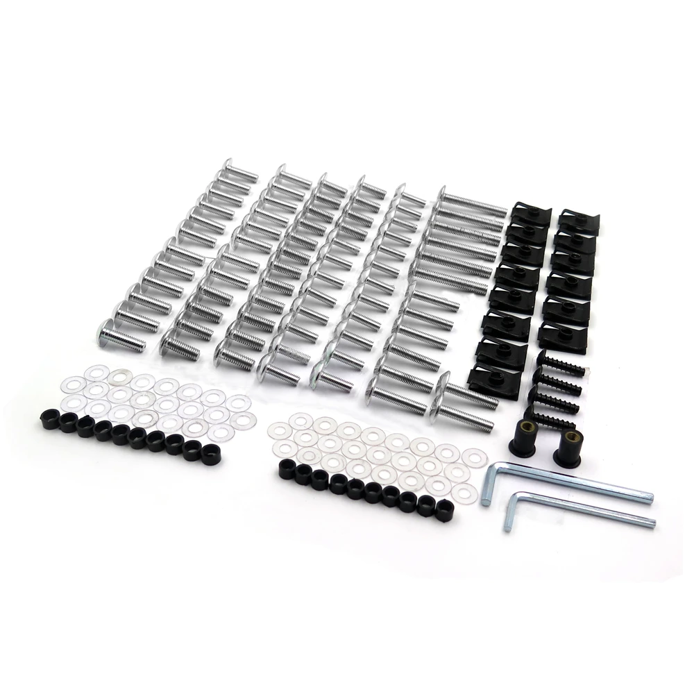 Aftermarket free shipping motorcycle parts Complete Fairing Bolts Kits For Suzuki GSXR 750 00-03 1000 01-02 Silver |
