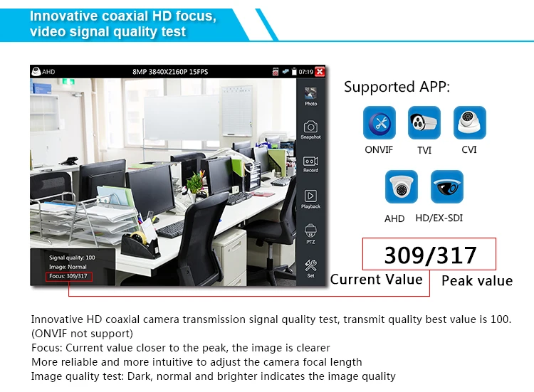 X9 8 дюймов сенсорный экран H.265 4K 8MP IP Камера тестер 2K TVI CVI AHD SDI CVBS тестер систем Скрытого видеонаблюдения с дисплеем с TDR, определитель местоположения кабеля DHL