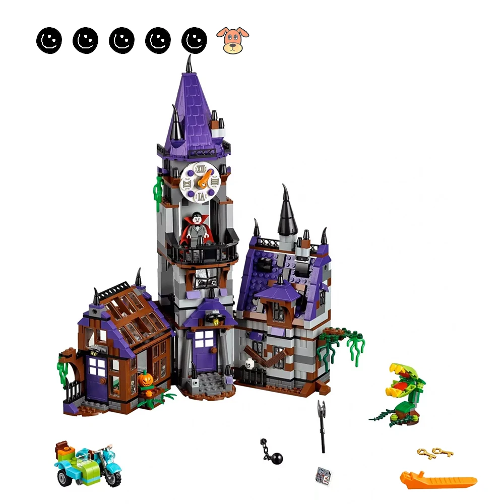 Fit Scooby Doo 75904 фильмы Mystery Mansion Набор Собака призрак Мини фигурки мотоцикл DIY строительные блоки игрушки для детей Подарки