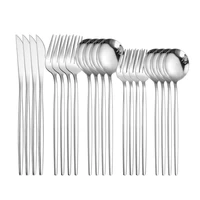 western cutlery set 20pcs tableware stainless steel dinnerware set tableware kitchen spoon fork knife dinner set eco friendly
