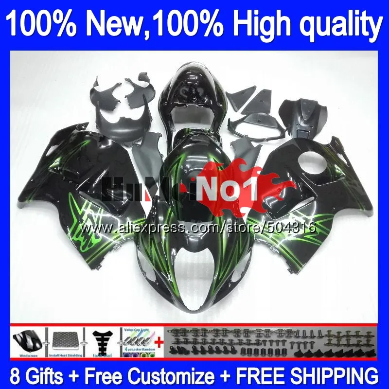 

Hayabusa For SUZUKI GSX-R1300 1996 1997 1998 99 00 01 27MC.204 GSXR 1300 GSXR1300 96 97 98 1999 2000 2001 Green black Fairings