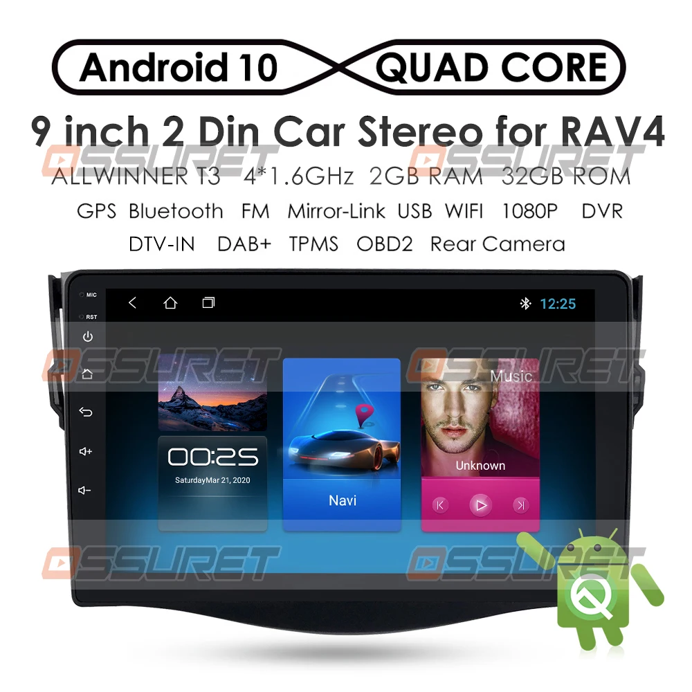 Android 10 2 Din четырехъядерный 1 ГБ ОЗУ 16 Гб ПЗУ Автомобильный плеер без DVD