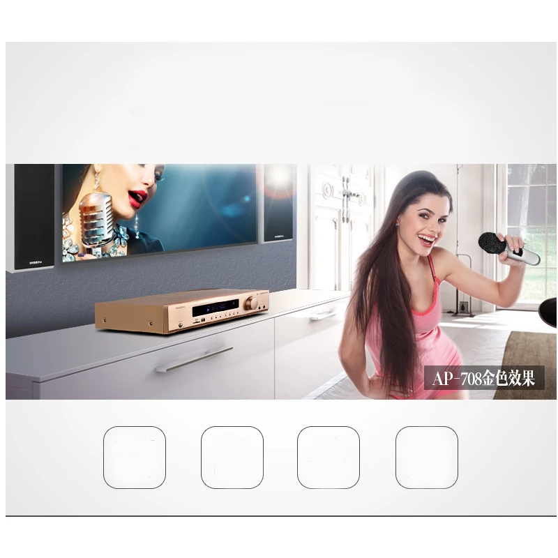 Kaolanhon 220V 550W 700W AP-702/8 4,0 Bluetooth усилитель домашний кинотеатр цифровой усилитель тв-карта APE Dolby 5,1 канал с SDUSB