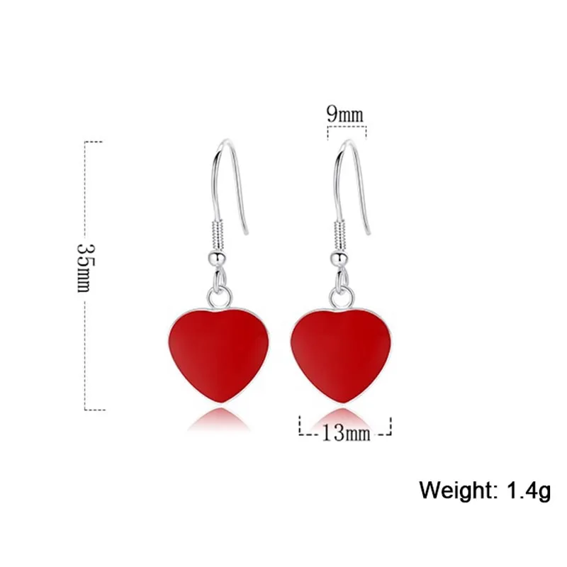 Серьги подвески женские из серебра 925 пробы с большим красным