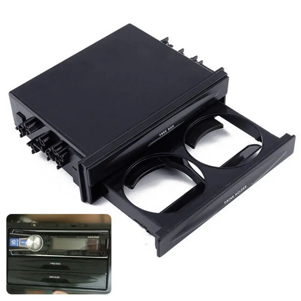 

Holder Car Double Din Dash Trim Radio Pocket Drink Cup Storage Box Container