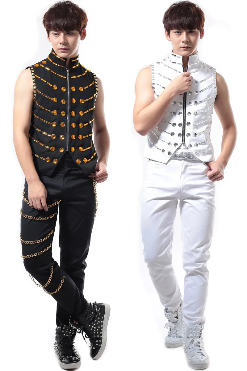 Мужской жилет в стиле панк рок DS мужской с блестками костюм без рукавов