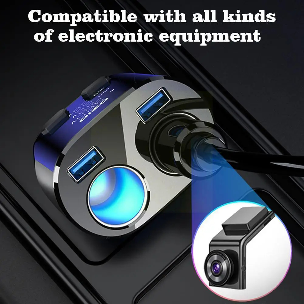 

Car Charger 12V-30V 27W Fast Charge USB Port 18W Fast Lighter Port Output Monitoring Cigarette PD Voltages Real-time Charge B0X0