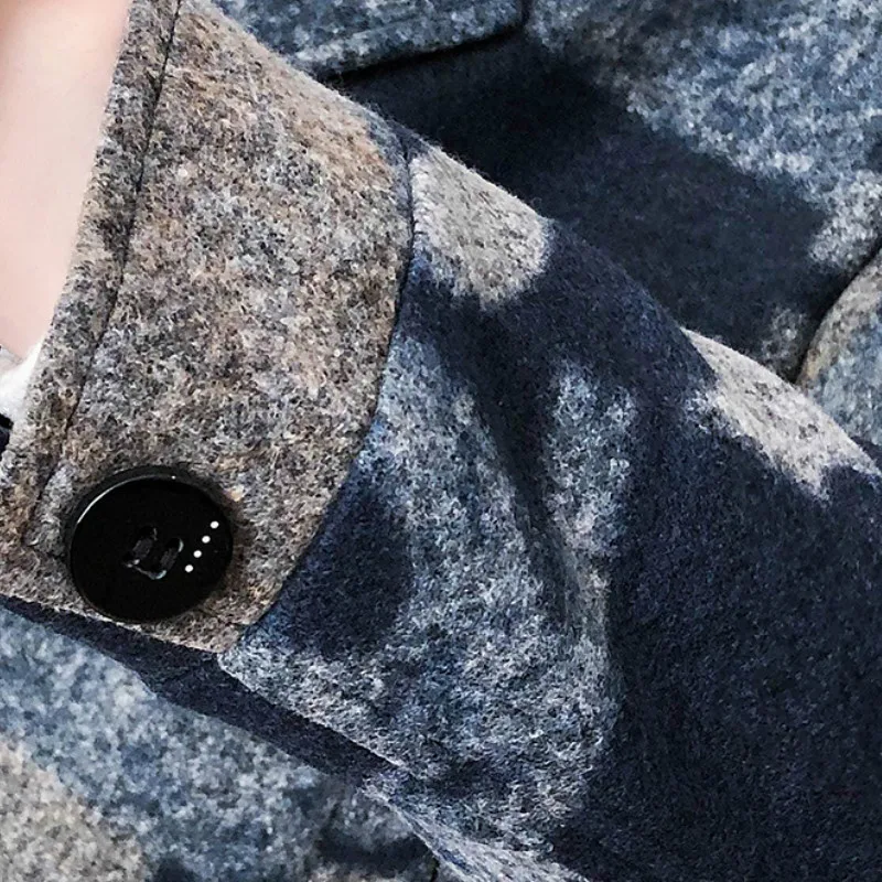 

Print Men 2021 Jackets Winter Autumn Thicker Woolen Trench Coat Jacket Loose Long Sleeve Casual Steetwear Outwear Hip Hop Coats
