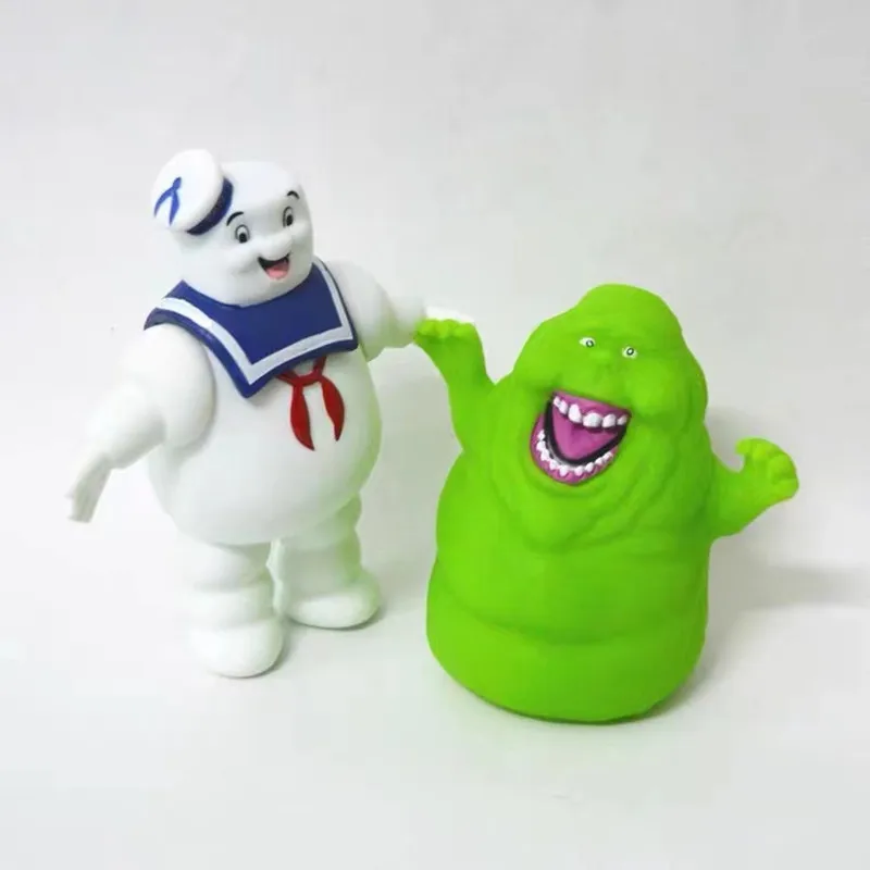 14cm Vintage Ghostbusters 3 Green Ghost Ornaments Stay Puft Marshmallow Man Sailor Action Figure Toy Doll For Children Gift